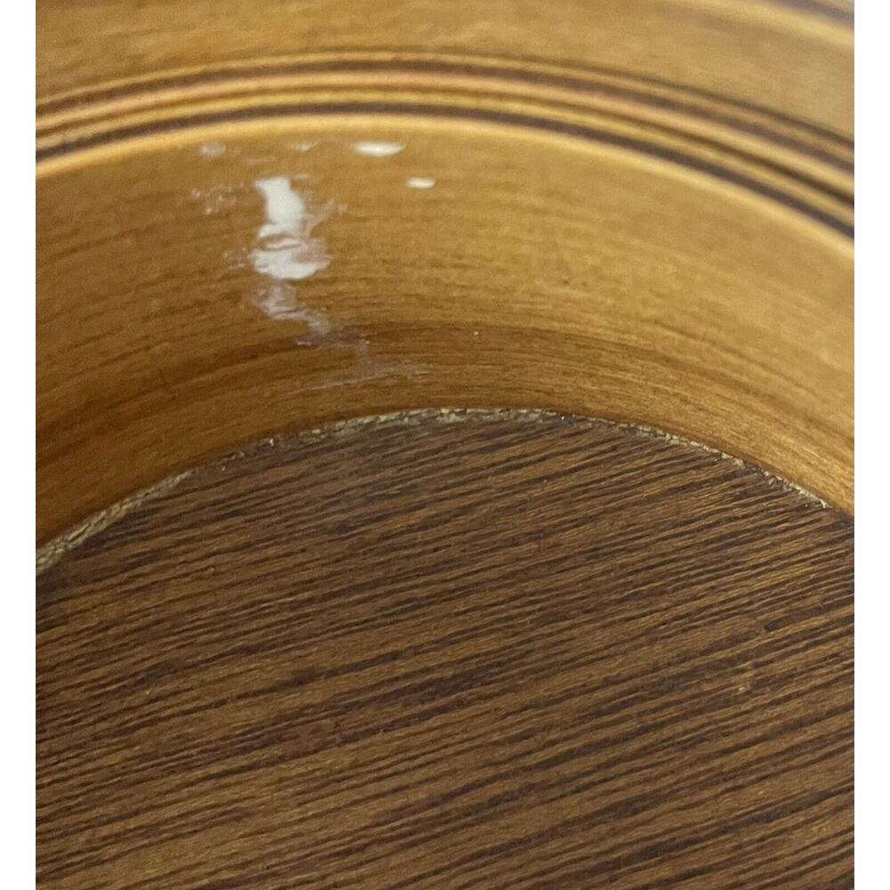 3 Pc Nesting Snack Bowl Set Pretzels Peanuts Chips Mid Century Teak Wood Crest - Picture 6 of 6